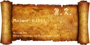 Malmer Kitti névjegykártya